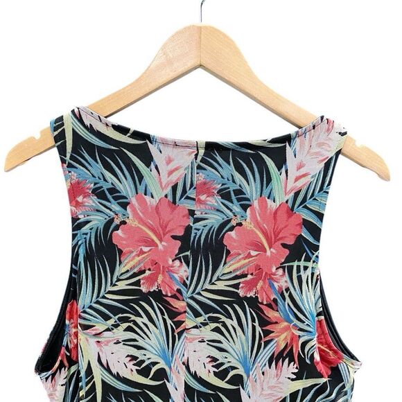 Bebe Bright Tropical Hawaiian Maxi Resort Dress Sleeveless Lined Women’s XL USA - Picture 8 of 11